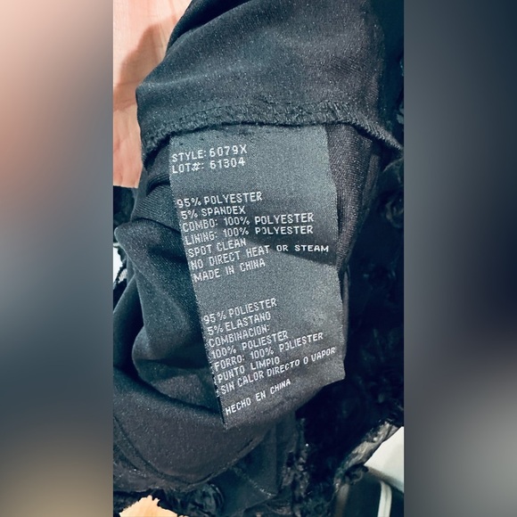 NWT AQUA Floral Embroidered Cocktail Party Dress Midi Long Sleeve Black - Picture 15 of 15